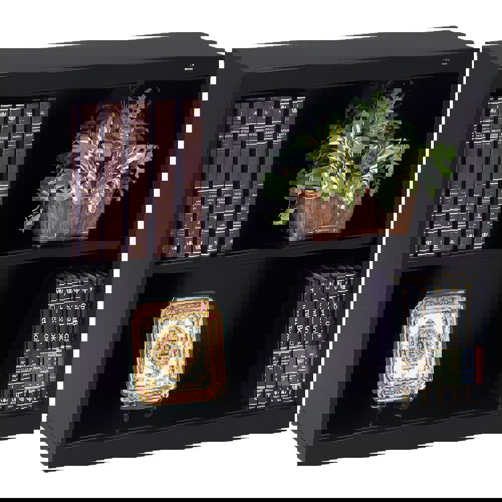 Metal Bookcase, Two-Shelf, 34.5w x 13.5d x 28h, Black